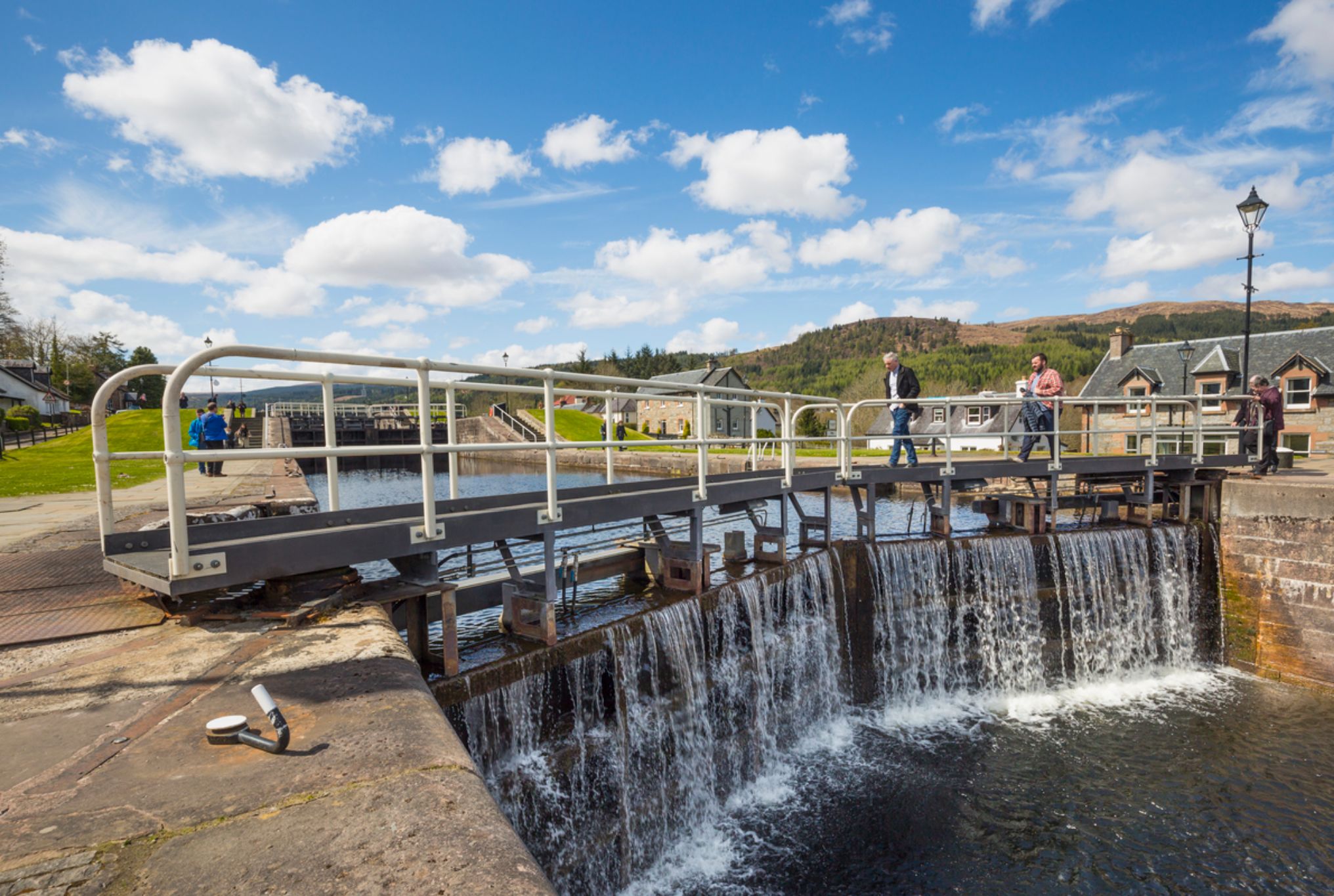 Caledonian Canal at Fort Augustus where it joins Loch Ness