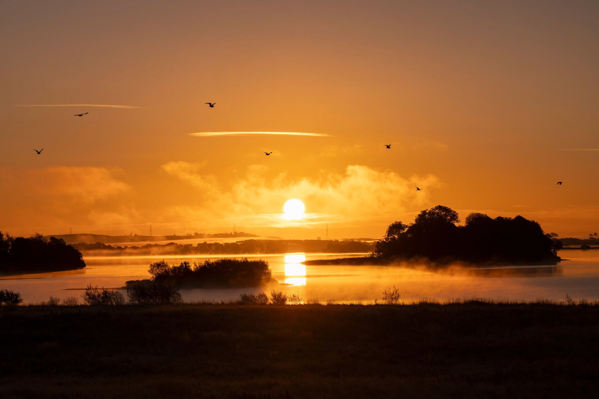 The sunset at Loch Leven