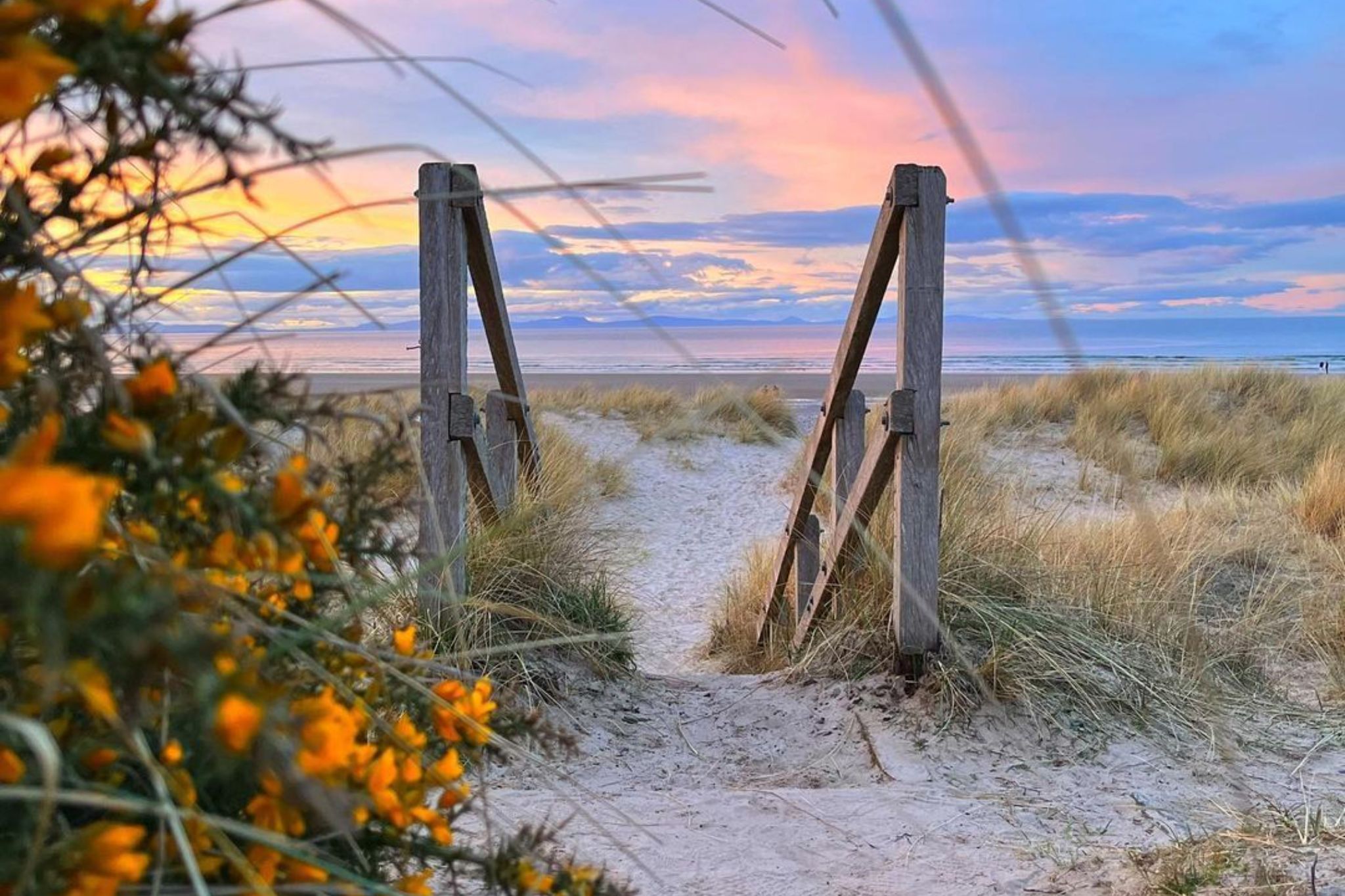 Sunset colours at Findhorn Beach