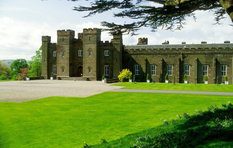 Looking Over The Driveway To The Entrance Of Scone Palace