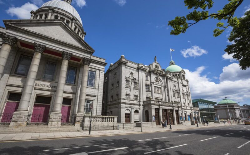 St Marks Church And His Majestys Theatre In Aberdeen