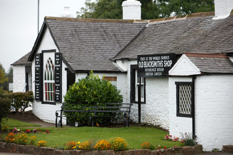 The World Famous Old Blacksmiths Shop Marriage Room Gretna Green Dumfries And Galloway